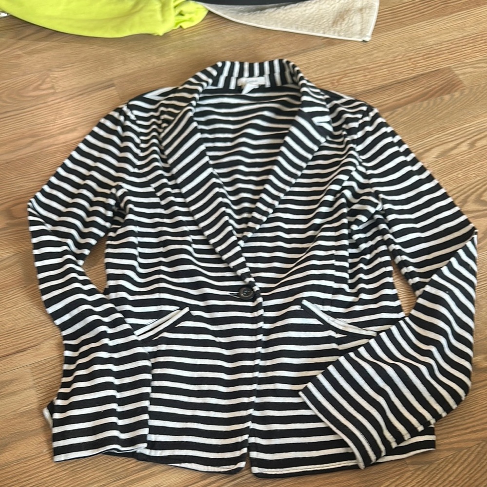 Striped Black and White Women's Blazer